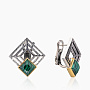 Серьги с малахитом из серебра | Ювелирные украшения Sarkissian - фото 1