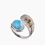 Кольцо из серебра с камнем ларимар | Ювелирные украшения Sarkissian - фото 1