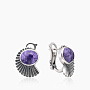 Серьги из серебра с камнем чароит | Ювелирные украшения Sarkissian - фото 1
