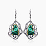 Серьги из серебра с камнем хризоколла | Ювелирные украшения Sarkissian - фото 1