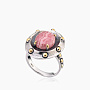 Кольцо из серебра с камнем родохрозит | Ювелирные украшения Sarkissian - фото 1