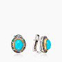 Серьги из серебра с камнем бирюза | Ювелирные украшения Sarkissian - фото 1