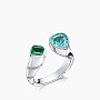Кольцо из белого золота с изумрудом и турмалином параиба | Ювелирные украшения Sarkissian - фото 1