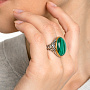 Кольцо из серебра с камнем малахит | Ювелирные украшения Sarkissian - фото 2