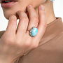 Кольцо из серебра с камнем ларимар | Ювелирные украшения Sarkissian - фото 4