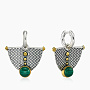Серебряные серьги «Малахитовый Парус» | Ювелирные украшения Sarkissian - фото 1