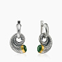 Серьги из серебра с камнем нефрит | Ювелирные украшения Sarkissian - фото 1