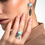 Кольцо из серебра с камнем ларимар | Ювелирные украшения Sarkissian - фото 4
