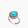 Кольцо из серебра с камнем бирюза | Ювелирные украшения Sarkissian - фото 1